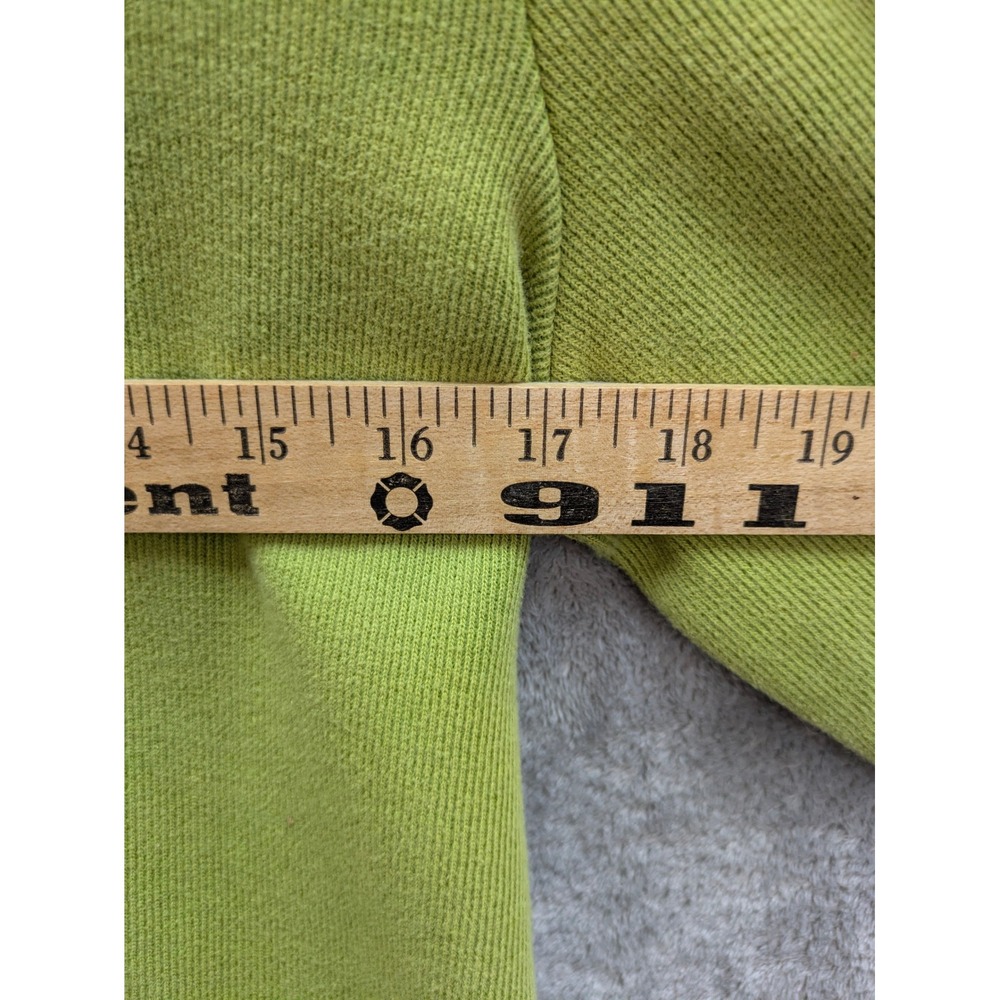 Minimalist Henley Pullover Womens Medium Green Vneck Floral Emboridered Casual - Picture 4 of 7